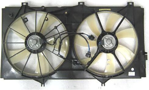 Dual Radiator and Condenser Fan Assembly Replaces# 1636331090, CF20065 for Lexus ES350 3.5L 2007 2008 2009 2010 2011 2012, for Toyota Camry 3.5L 2011, (1x) in Saudi Arabia
