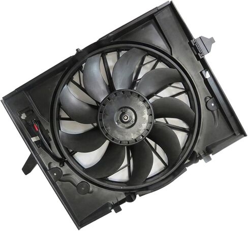 1 PCS Dual Radiator and Condenser Fan Assembly fits BMW 530i,750Li,525i,525xi,528i,528xi 2006 2007 2008 2009 2010 Replacement 17427543282 in Saudi Arabia