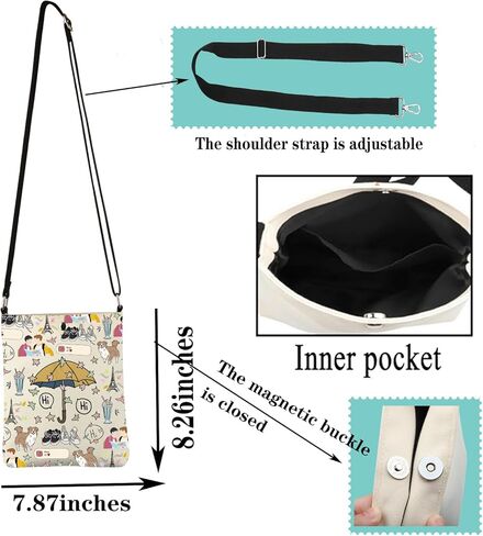 JYTAPP Hi Hi Umbrella Heart Stop TV Show Crossbody Bag Merch Umbrella Hi Merch LGBT Movie Gift Heart Stop Leaves Bag in Kuwait