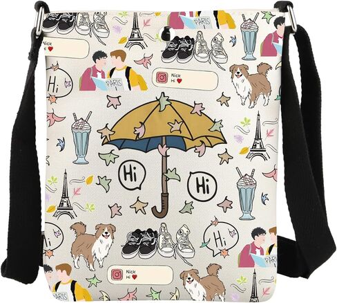 JYTAPP Hi Hi Umbrella Heart Stop TV Show Crossbody Bag Merch Umbrella Hi Merch LGBT Movie Gift Heart Stop Leaves Bag in Saudi Arabia