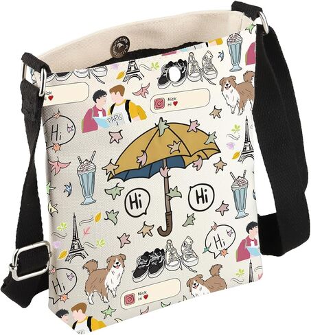 JYTAPP Hi Hi Umbrella Heart Stop TV Show Crossbody Bag Merch Umbrella Hi Merch LGBT Movie Gift Heart Stop Leaves Bag in Saudi Arabia