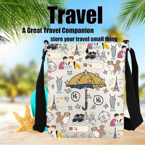 JYTAPP Hi Hi Umbrella Heart Stop TV Show Crossbody Bag Merch Umbrella Hi Merch LGBT Movie Gift Heart Stop Leaves Bag in Kuwait