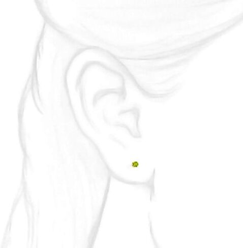 Trustmark Yellow Gold 2mm Natural Peridot Screw Back Stud Earrings in Saudi Arabia