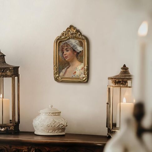 eletecpro 4x6 Arch Vintage Picture Frame with Glass Cover, Antique Ornate Gold Photo Frame 4 x 6 for Tabletop or Wall Hanging, Vintage Gold in Saudi Arabia