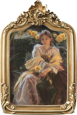 eletecpro 4x6 Arch Vintage Picture Frame with Glass Cover, Antique Ornate Gold Photo Frame 4 x 6 for Tabletop or Wall Hanging, Vintage Gold in Saudi Arabia