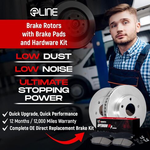 مجموعة الفرامل الأمامية R1 Concept لـ 2024-2025 بويك إنفيستا، شيفروليه تراكس، 2021-2024 شيفروليه إكوينوكس، جي إم سي تيرين| دوارات الفرامل الفارغة| طقم دوّارات ووسادات فرامل OEP الأمثل in Kuwait