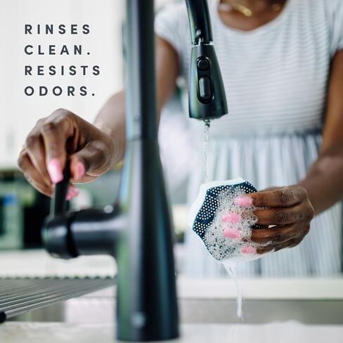 Brite by Scotch-Brite Scrub and Wipe Collection with 1 Rich-Foaming Dish Scrubber, 1 Quick-Dry Mesh Scrubber, and 2 Reusable Sponge Cloths in Kuwait