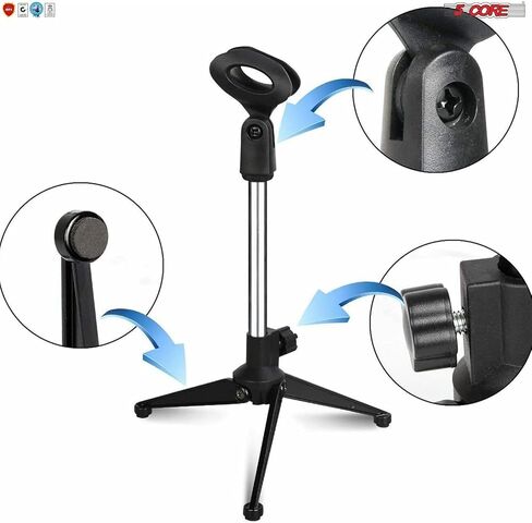 5 Core Desk Mic Stand • Angle Adjustable Table Tripod • Portable Desktop Microphone Stand • Includes Universal Mic Holder • Compatible w Dynamic Handheld Microphones MINI TRIPOD MIC STAND in Kuwait