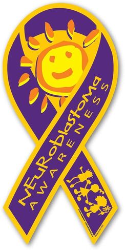 Neuroblastoma Awareness Ribbon Magnet by Magnet America Is 8" x 3.875" Made for Vehicles and Refrigerators in Saudi Arabia