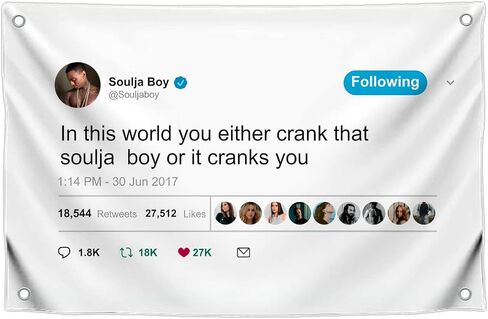 3x5 Feet In This World You Either Crank That Soulja Boy Polyester Flag with 4 Brass Grommets - Funny Poster Wall for College Dorm Room Decor - Cool Motivational Single Sided Poster for Men and Woomen in Saudi Arabia