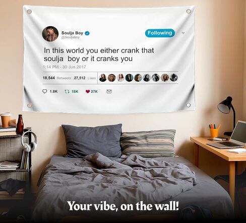 3x5 Feet In This World You Either Crank That Soulja Boy Polyester Flag with 4 Brass Grommets - Funny Poster Wall for College Dorm Room Decor - Cool Motivational Single Sided Poster for Men and Woomen in Saudi Arabia