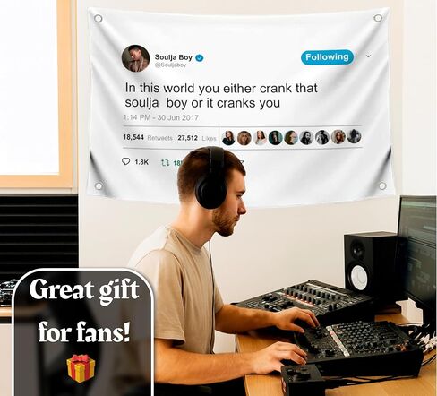 3x5 Feet In This World You Either Crank That Soulja Boy Polyester Flag with 4 Brass Grommets - Funny Poster Wall for College Dorm Room Decor - Cool Motivational Single Sided Poster for Men and Woomen in Saudi Arabia