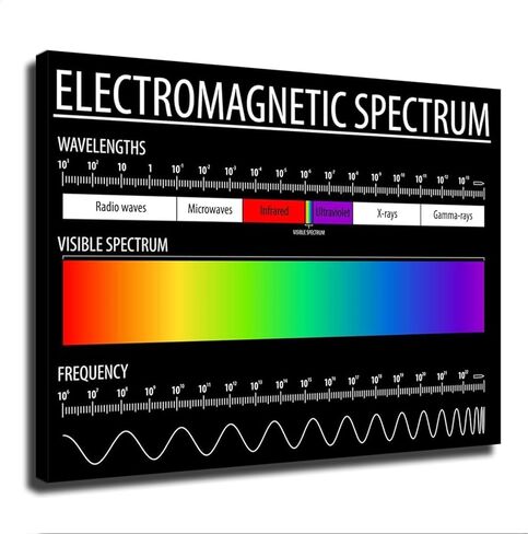 Flyye Laboratory Electromagnetic Spectrum and Visible Light Educational Reference Chart Canvas Poster Holiday Gift HD Picture Modern Aesthetics Mural Wall Art Decoration (Unframed,16×24 inch) in Saudi Arabia