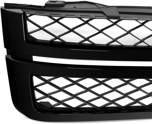 MIC Front Grille Grill Compatible with Silverado 2500 HD 3500 HD 2011-2014 (Gloss Black Trim) in Saudi Arabia