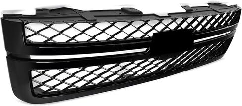 MIC Front Grille Grill Compatible with Silverado 2500 HD 3500 HD 2011-2014 (Gloss Black Trim) in Saudi Arabia