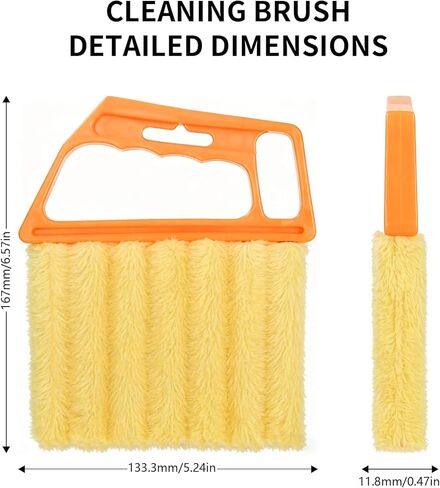 2 Pack Venetian Blind Cleaner Tool, Wet Dry Duster for Blinds with Ergonomic Handle, Washable Microfiber Window Shutter Cleaning Brush, Handheld Damp Dust Sponge for Home Office, Yellow in Saudi Arabia