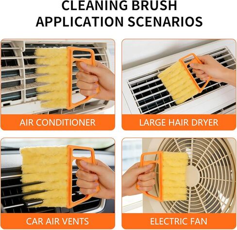 2 Pack Venetian Blind Cleaner Tool, Wet Dry Duster for Blinds with Ergonomic Handle, Washable Microfiber Window Shutter Cleaning Brush, Handheld Damp Dust Sponge for Home Office, Yellow in Saudi Arabia