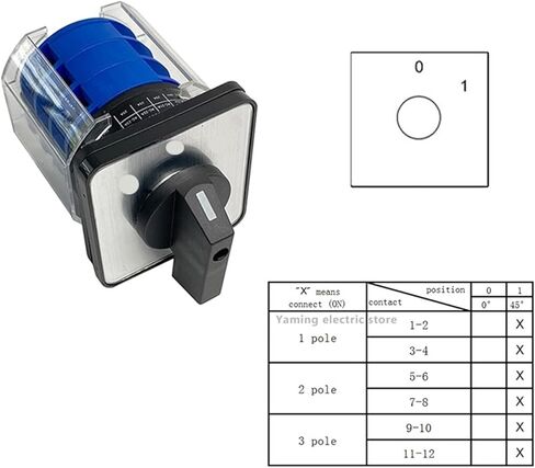 LW26-32/3 مفتاح كامة دوارة للتحويل مع غطاء بلاستيكي 660 فولت 32 أمبير 3 أقطاب محرك التحكم في التشغيل والإيقاف LW28 YMW26(01) in Kuwait