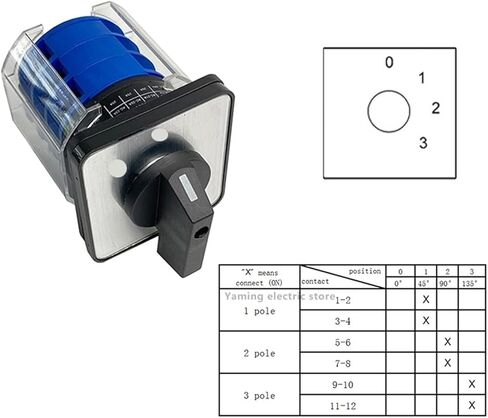 LW26-32/3 مفتاح كامة دوارة للتغيير مع غطاء بلاستيكي 660 فولت 32 أمبير 3 أقطاب محرك التحكم في التشغيل والإيقاف LW28 YMW26(0123) in Kuwait