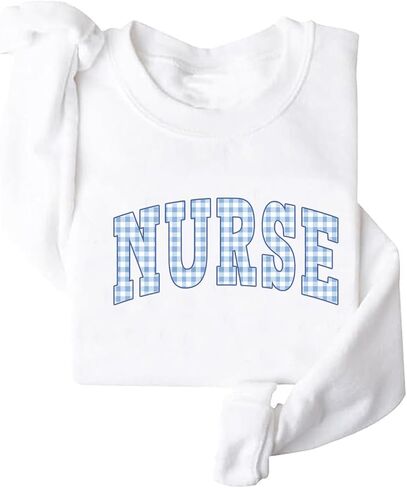Blue Plaid Nurse Sweatshirt RN Sweashirt Oversized Nurse Sweatshirts Gift in Saudi Arabia