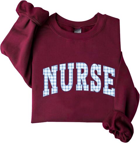Blue Plaid Nurse Sweatshirt RN Sweashirt Oversized Nurse Sweatshirts Gift in Saudi Arabia