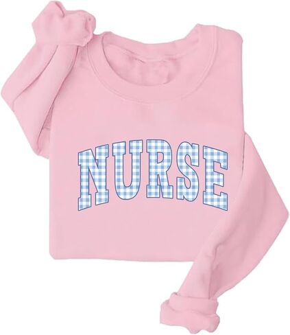 Blue Plaid Nurse Sweatshirt RN Sweashirt Oversized Nurse Sweatshirts Gift in Saudi Arabia