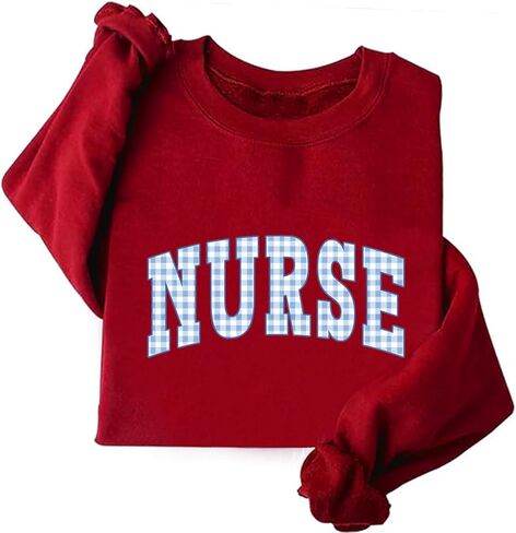 Blue Plaid Nurse Sweatshirt RN Sweashirt Oversized Nurse Sweatshirts Gift in Saudi Arabia