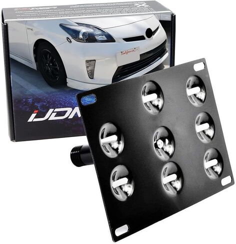 iJDMTOY No Drill Front Bumper Tow Hook License Plate Mounting Bracket Adapter Kit Compatible with 2010-2015 Toyota Prius (XW30) in Kuwait