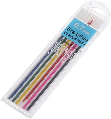 1 Box 0.7mm Colored Mechanical Pencil Refill Lead Erasable Student Stationary in Kuwait