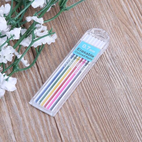 1 Box 0.7mm Colored Mechanical Pencil Refill Lead Erasable Student Stationary in Kuwait