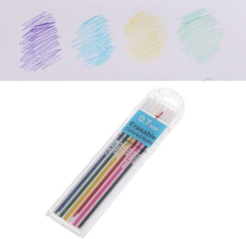 1 Box 0.7mm Colored Mechanical Pencil Refill Lead Erasable Student Stationary in Kuwait