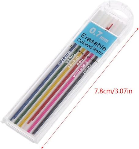 1 Box 0.7mm Colored Mechanical Pencil Refill Lead Erasable Student Stationary in Kuwait