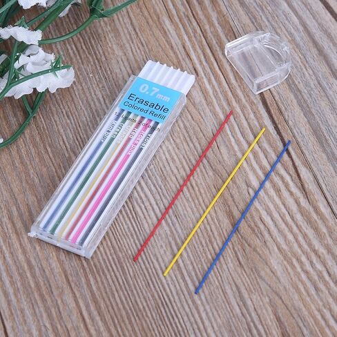1 Box 0.7mm Colored Mechanical Pencil Refill Lead Erasable Student Stationary in Kuwait