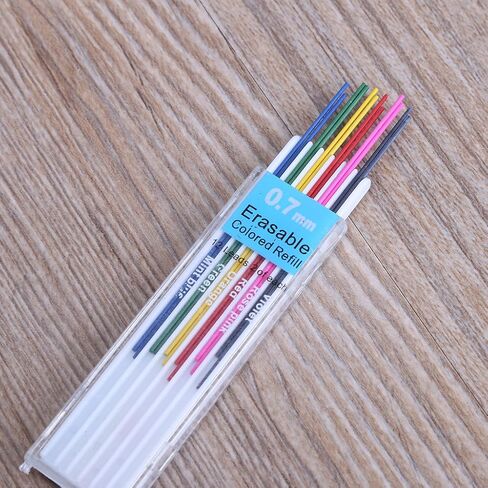 1 Box 0.7mm Colored Mechanical Pencil Refill Lead Erasable Student Stationary in Kuwait