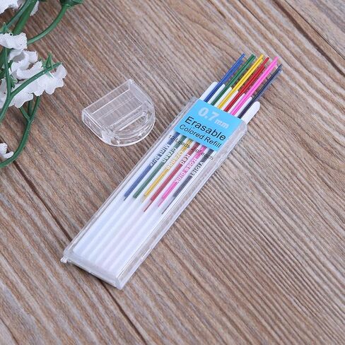 1 Box 0.7mm Colored Mechanical Pencil Refill Lead Erasable Student Stationary in Kuwait