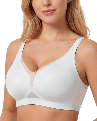 As Fairy Seamless Mesh Deep V Push-up Wireless Bra with Support and Lift Soft Bras for Women in Kuwait