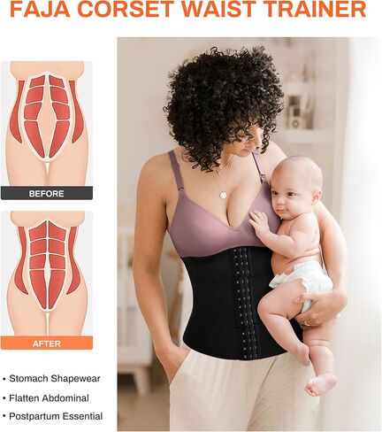 TrainingGirl Waist Trainer Corset for Women Shapewear Tummy Control Body Shaper Postpartum Cincher Segmented Workout Girdle in Saudi Arabia