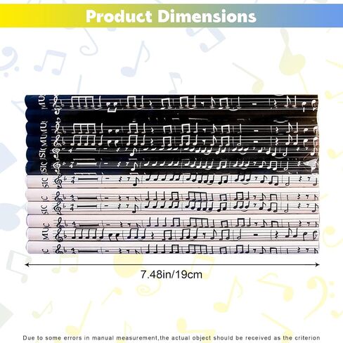 12Pcs Music Pencils for Adults, Music Note Pencils with Eraser, Black White Woodcase Pencil for Musician Composer Gift Office Supplies in Kuwait