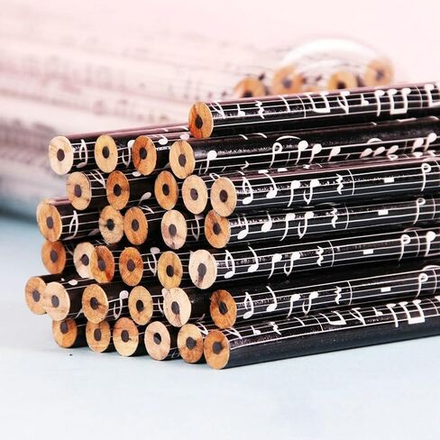 12Pcs Music Pencils for Adults, Music Note Pencils with Eraser, Black White Woodcase Pencil for Musician Composer Gift Office Supplies in Kuwait