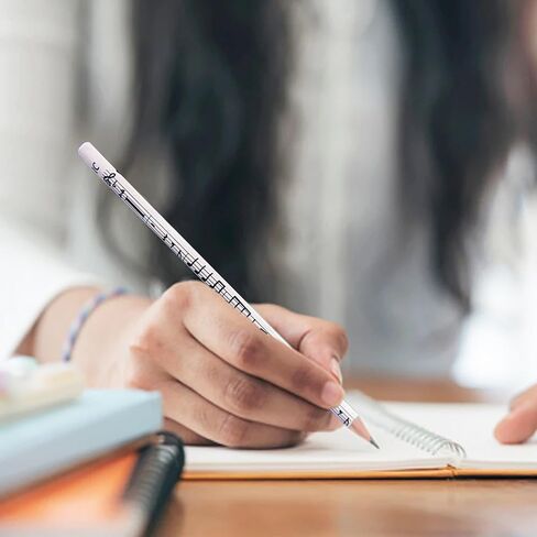 12Pcs Music Pencils for Adults, Music Note Pencils with Eraser, Black White Woodcase Pencil for Musician Composer Gift Office Supplies in Kuwait