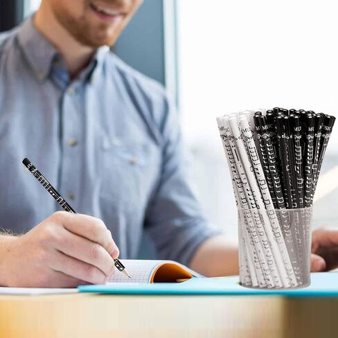 12Pcs Music Pencils for Adults, Music Note Pencils with Eraser, Black White Woodcase Pencil for Musician Composer Gift Office Supplies in Kuwait