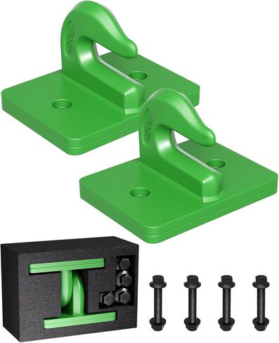 2Pack 3/8 Tractor Bucket Grab Hook, Grade 70 Forged Steel Bolt On Grab Hooks with Backer Plate, Heavy Duty Tow Hook for Tractor Bucket, RV, UTV, Truck, Max 15000LBS(Green) in Kuwait