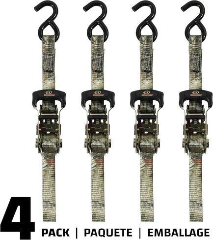 RPS Outdoors SI-2071 Mossy Oak Break-Up Infinity Camo 1" x 10' Ratchet Tie Down Straps (830 lb Safe Working Load / 2,500 lb Tension Strength), 4 Pack in Saudi Arabia