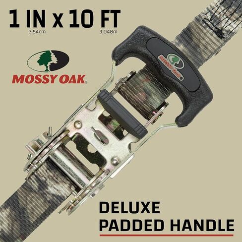 RPS Outdoors SI-2071 Mossy Oak Break-Up Infinity Camo 1" x 10' Ratchet Tie Down Straps (830 lb Safe Working Load / 2,500 lb Tension Strength), 4 Pack in Saudi Arabia