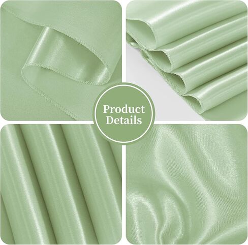 60 PCS Sage Green Satin Chair Sashes, Ties Bows Designed Sashes for Washable Reusable Chair Covers Supplies for Wedding Reception Events Banquets Party Hotel Event Aisle Decorations (7 x 108 inch) in Kuwait