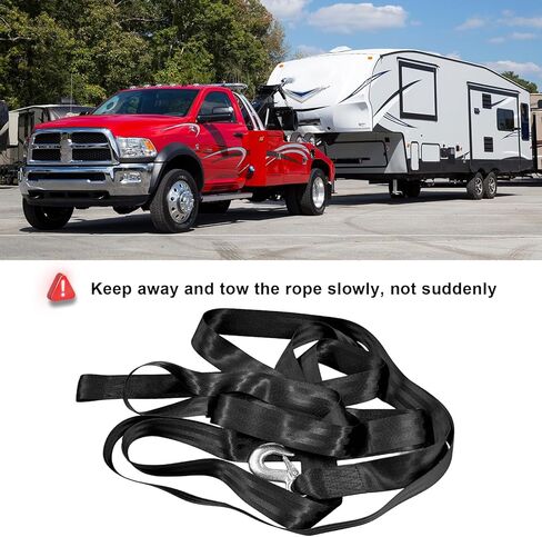 Boat Trailer Winch Strap with Hook, 2" x 20' Strengthened Polyester Emergency Towing Rope, 10000 lbs Heavy Duty Hand Crank Strap Replacement for Towing Jet Ski Truck SUV ATV in Kuwait