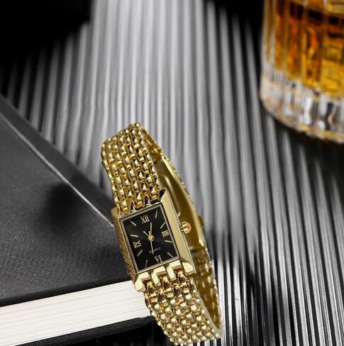 Watches for Women Wrist Watches Steel Strap Womens Watch Casual Fashion Simple Square Roman Dial Quartz Wristwatch in Kuwait