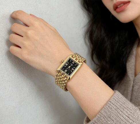 Watches for Women Wrist Watches Steel Strap Womens Watch Casual Fashion Simple Square Roman Dial Quartz Wristwatch in Kuwait