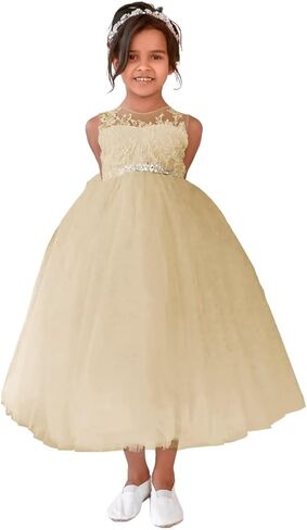 Lace Tulle Flower Girl Dress Kids Wedding Princess Dress Applique Bow-Knot Birthday Party Prom Ball Gowns Dresses in Saudi Arabia