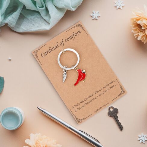 Sympathy Gifts for loss of Loved One Cardinal Keychain Key Chain Key Ring Comfort Funeral Bereavement Gifts Memorial for Loss of Loved Ones Mom Dad Miscarriage Gift Condolence Gift for Grieving Friend in Kuwait